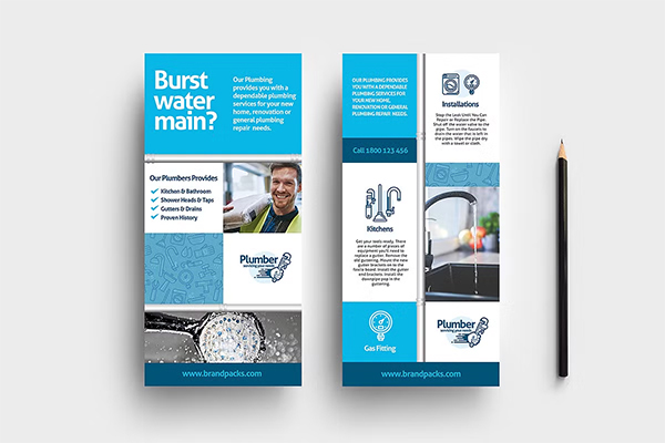 Plumbing Service DL Card Template