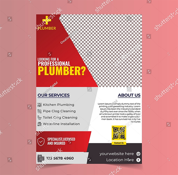 Plumbing Flyer Vector Template