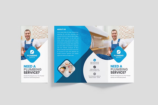 Plumbing Service Trifold Brochure Template