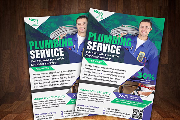 Plumber Service CMYK Flyer Template
