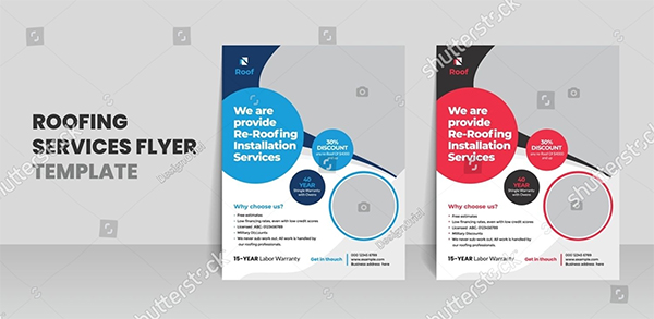 Roofing Flyer Vector Template 