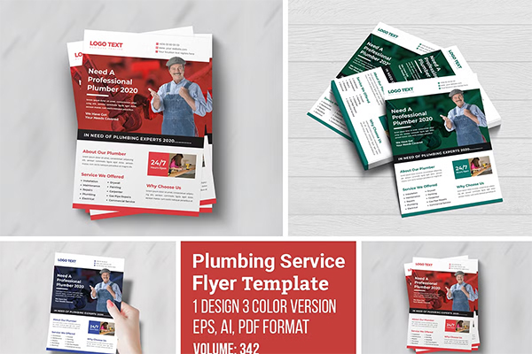 Plumbing Service Flyer Poster Design