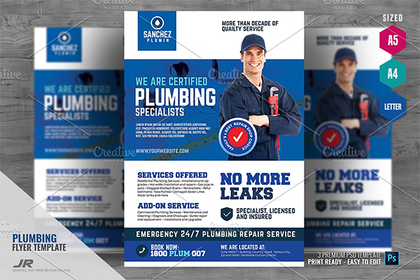 Plumbing Company Promotional Flyer Template