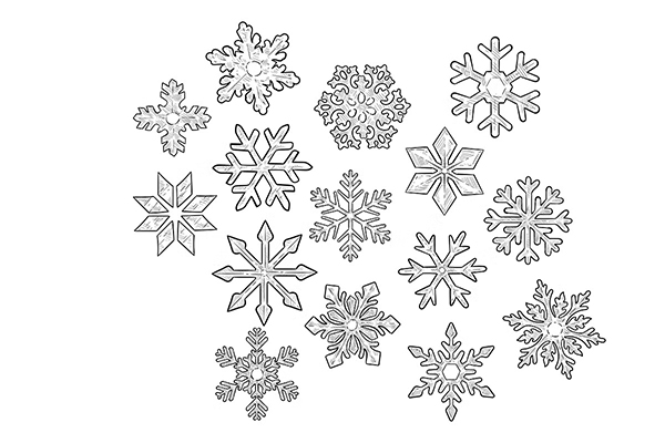 Snowflake Handdrawn Collection Template