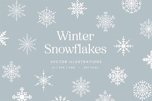 Winter Snowflake Vector Template
