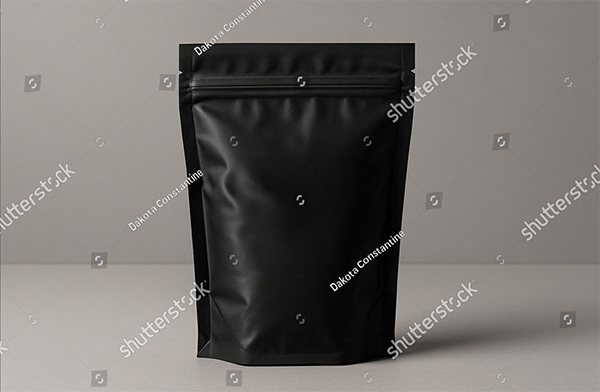 Black Plastic Pouch Mockup Template