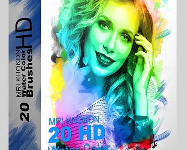 Hi-Res Watercolor Photoshop Brushes Template