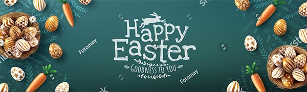 Golden Easter Poster and Banner Template