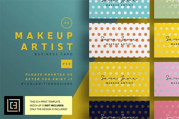 Makeup Artist Business Card PSD Template Makeup Artist Business Card PSD Template