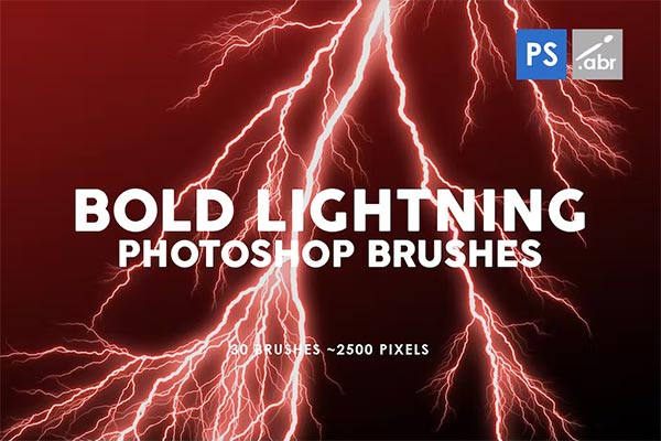 Bold Lightning Photoshop Stamp Brushes