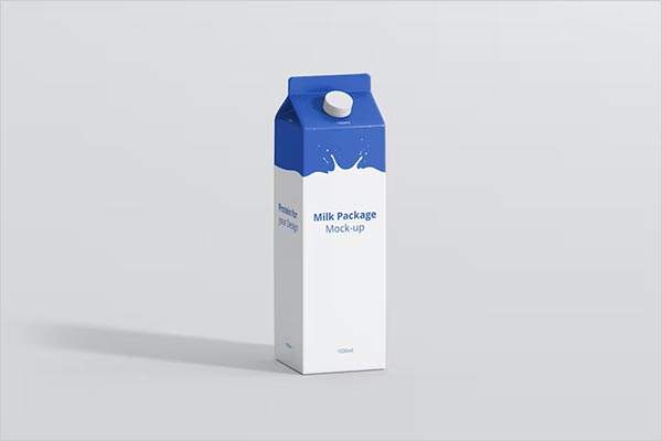 Juice or Milk 1L Carton Mockup