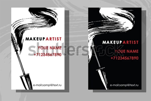 Makeup Artist Business Card Vector Templates Makeup Artist Business Card Vector Templates
