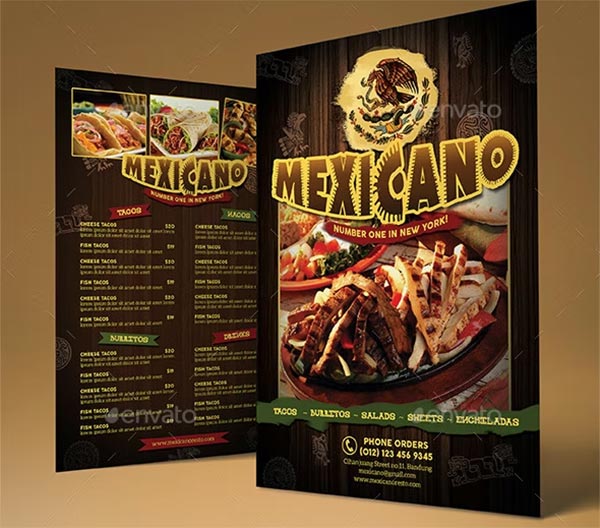 Mexican Food Menu PSD Flyer Template Mexican Food Menu PSD Flyer Template