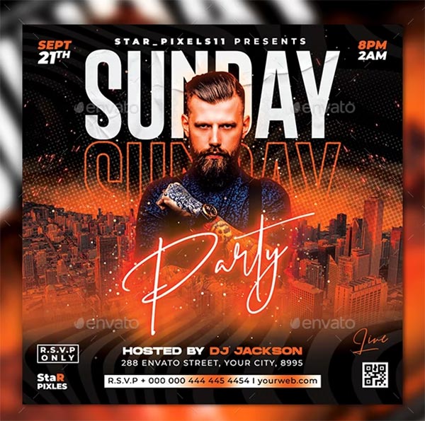 Sunday Night Club PSD Flyer Template