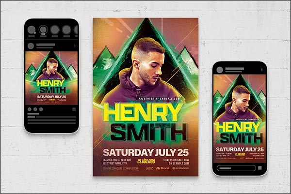 Futuristic Nightclub Event DJ Party Flyer