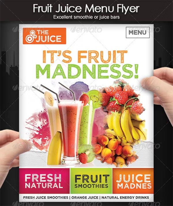 Fruit Juice Menu Flyer Template
