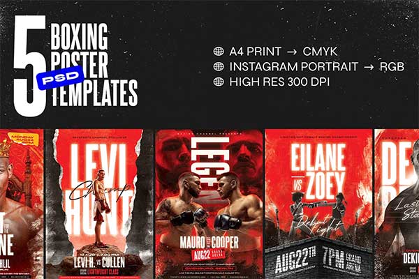 Boxing Event PSD Flyer Templates