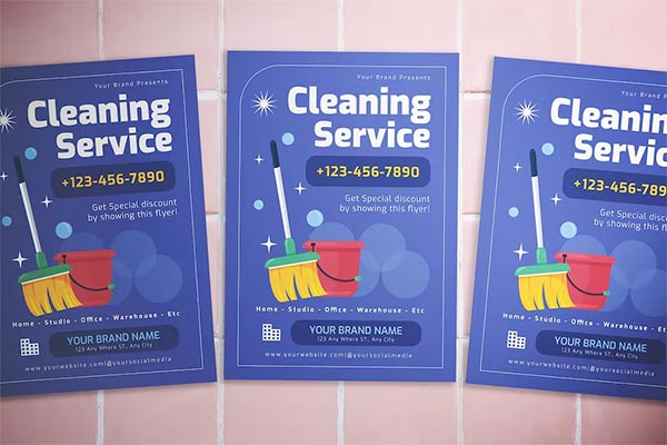 Cleaning Service AI, PSD Flyer