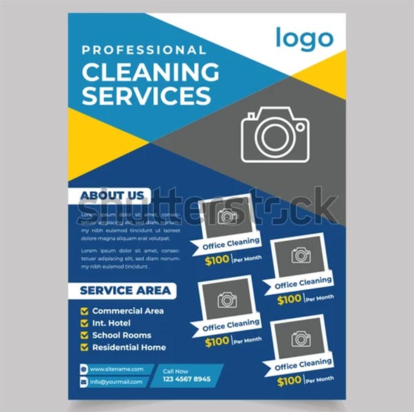 Cleaning service Flyer Vector Template