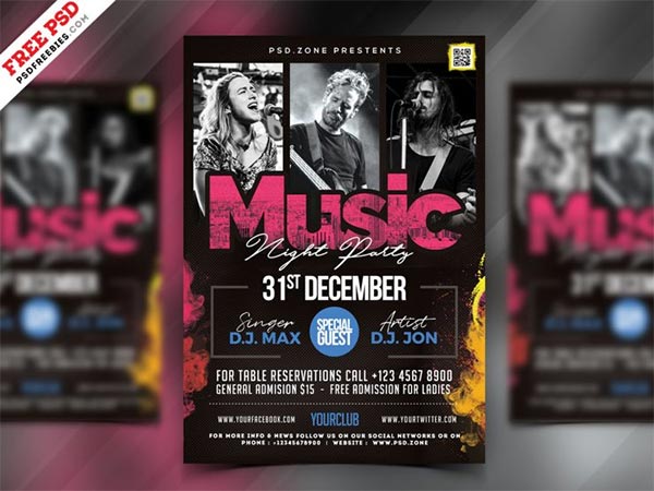 Free Night Club Party Flyer PSD