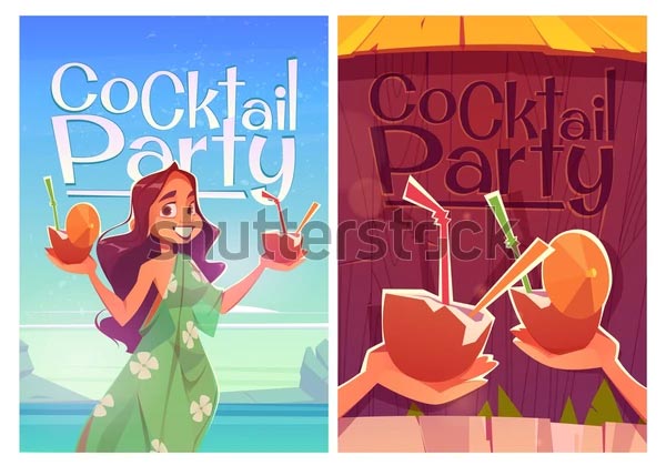 Cocktail Party Vector Flyer Template