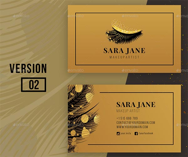 Luxury Makeup Artist Business Card Design Luxury Makeup Artist Business Card Design