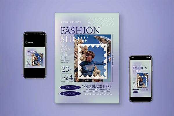 Fashion Show Flyer PSD Set