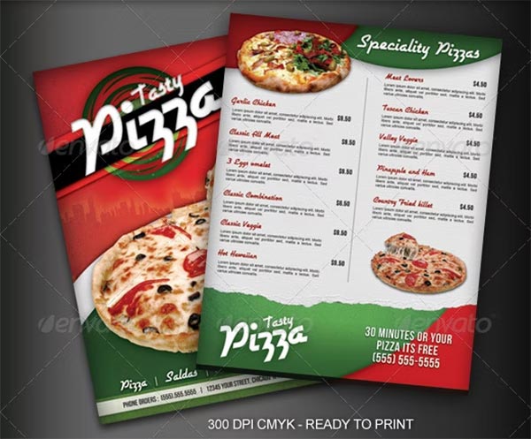 Pizza Restaurant Menu Flyer