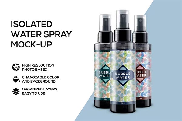 Plastic Spray Bottle PSD Mockups
