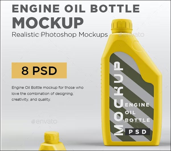 Engine Oil Bottle Mockup PSD