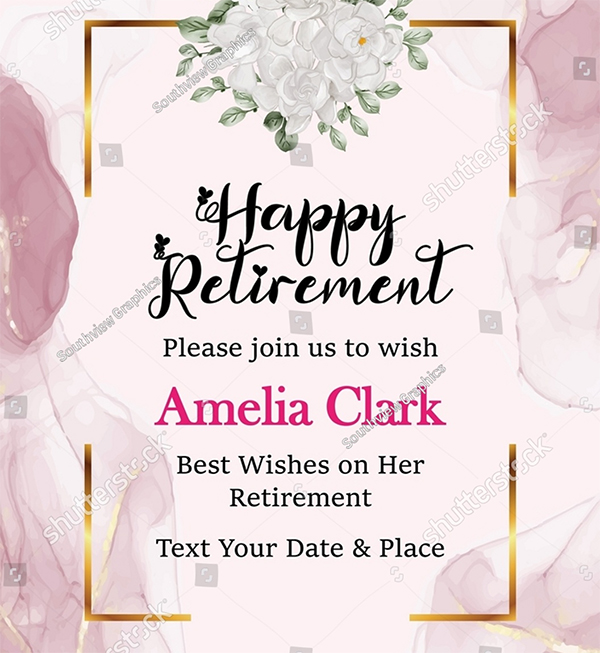 Watercolor Background Retirement Invitation