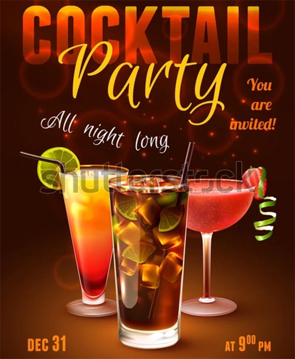 Cocktail Party Vector Flyer Templates