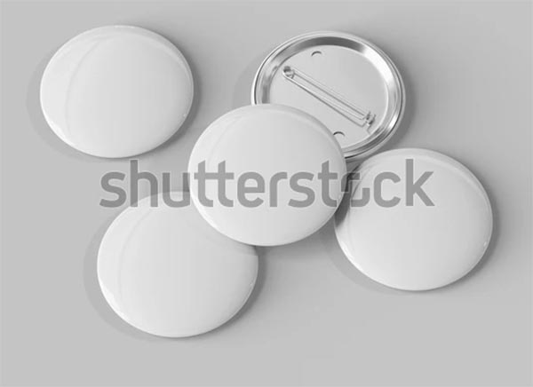 Five Pins Vector Buttons Mockup