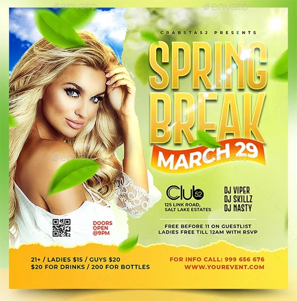 Spring Break Flyer Print Template