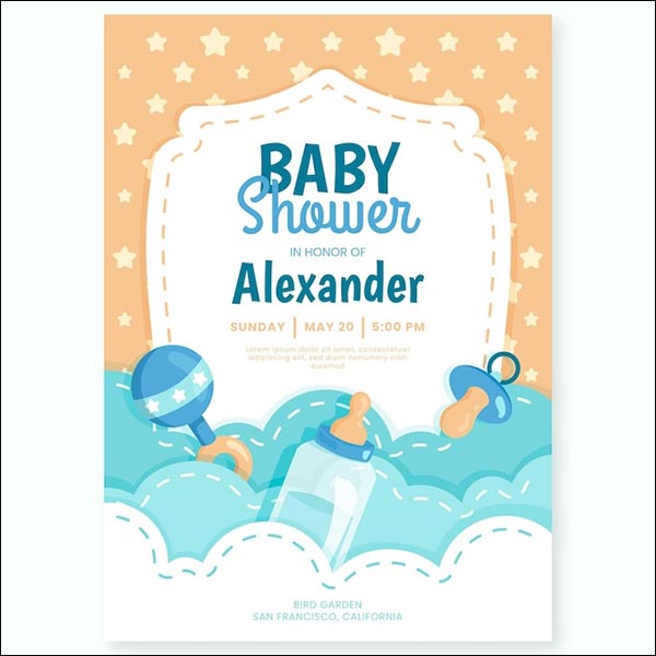 Baby shower Free PSD Invitation Template