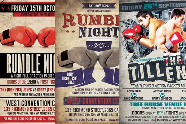 Boxing Flyer Templates Bundle