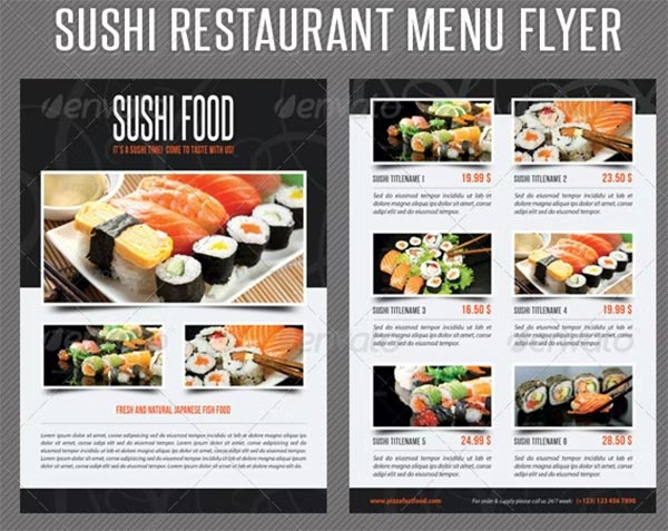 Sushi Restaurant Menu Flyer