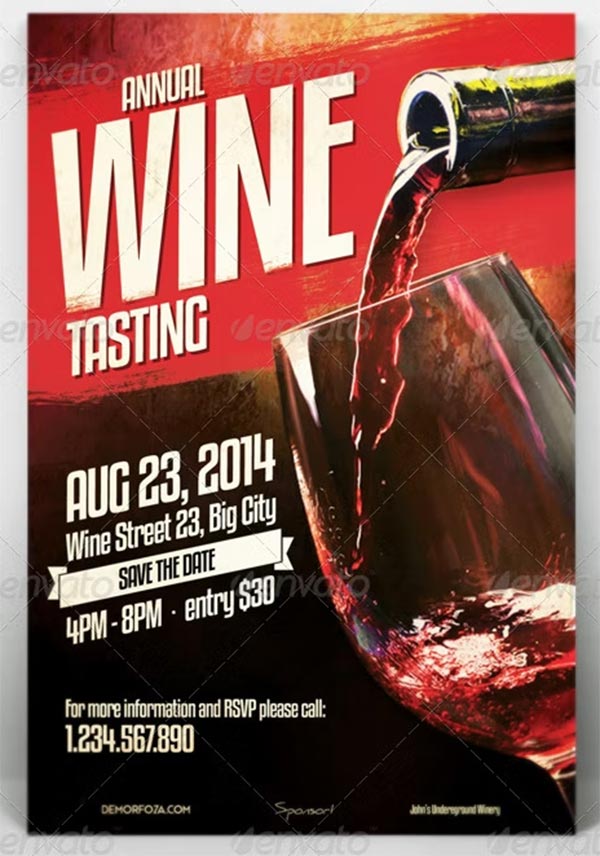 Wine Tasting PSD Flyer Template