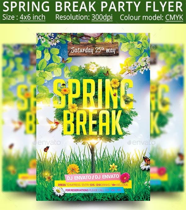 Spring Break CMYK Flyer Template