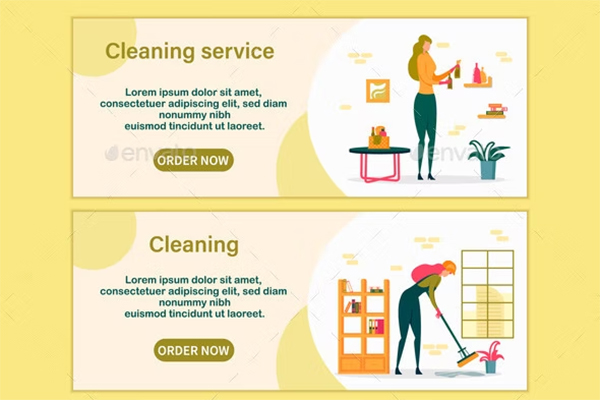 Professional Cleaning Service Horizontal Banners