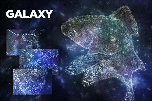 Galaxy Photoshop ABR, ATN, TXT Action