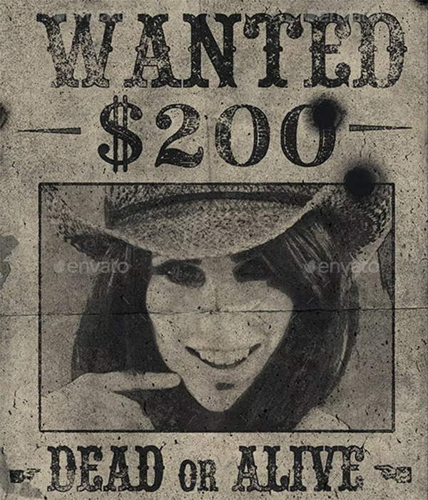 Old Western Vintage Wanted Poster Template