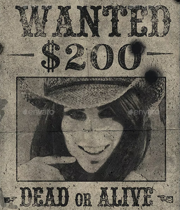 Old Western Vintage Wanted Poster Template Old Western Vintage Wanted Poster Template