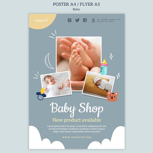 Free PSD Baby Shop Print Template