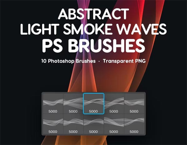 Light Smoke Waves Photoshop Brushes