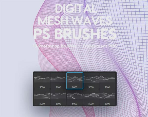 Mesh Waves Photoshop Brushes