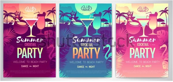 Colorful summer cocktail Party Vector Flyer