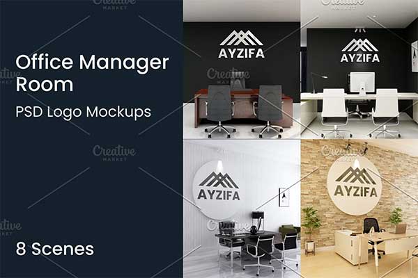 Logo Office Manager Room Mockups