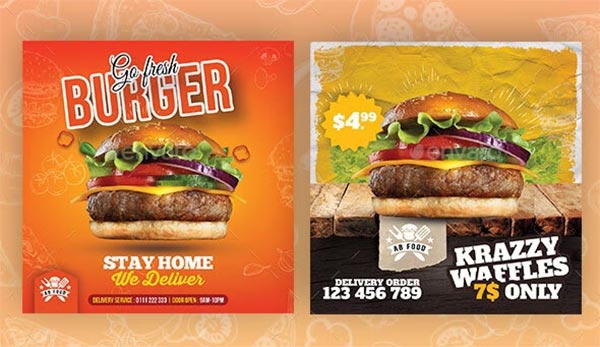 Burger Restaurant Flyer Templates
