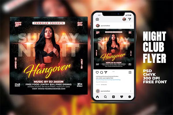 Customizable Night Club Event Flyer